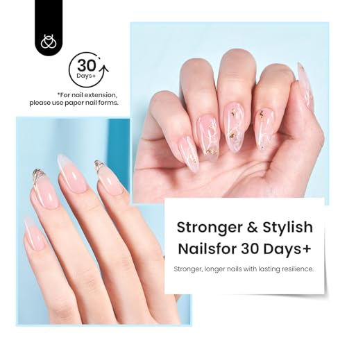 Beetles Builder Gel for Nails, 8 in 1 Clear Builder Nail Gel | Strengthening, Thickening & Building Instant Apex,Beginner Friendly DIY Salon at Home for Women, LED UV Lamp Cured