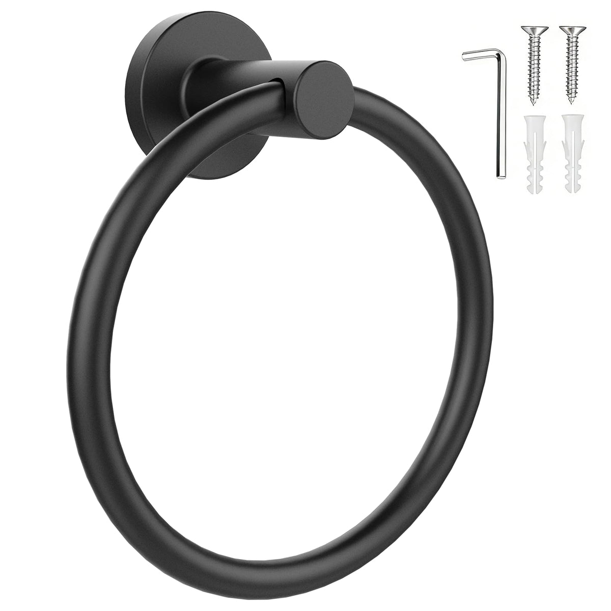 SetSail Towel Holder for Bathroom Wall Matte Black Towel Ring | Stainless Steel Hand Towel Holder Heavy Duty Towel Hanger for Bath, Kitchen
