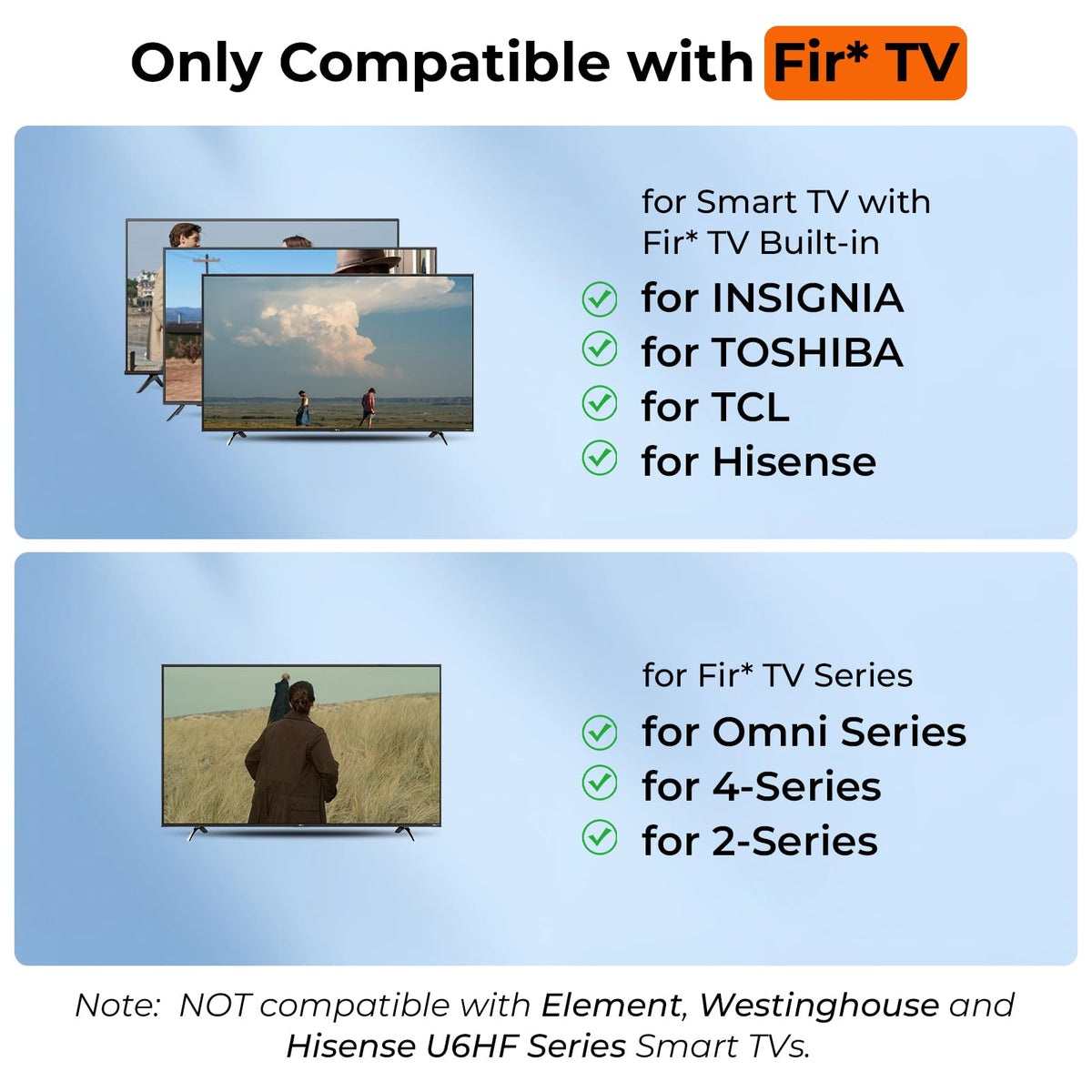 Replacement Remote for Fire Smart TV, with Voice Control | for Insignia/Toshiba/TCL/Hisense Fire Smart TV, Simple Setup, 1-Year Warranty - Not for Roku OS