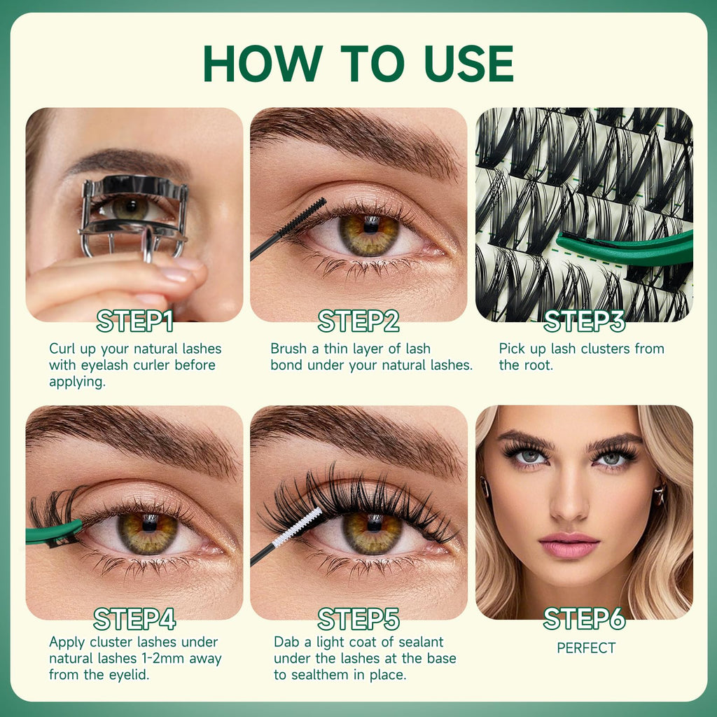KEYYOU Flora Lash Clusters D Curl Wispy Flaunt Eyelash Extensions F01
