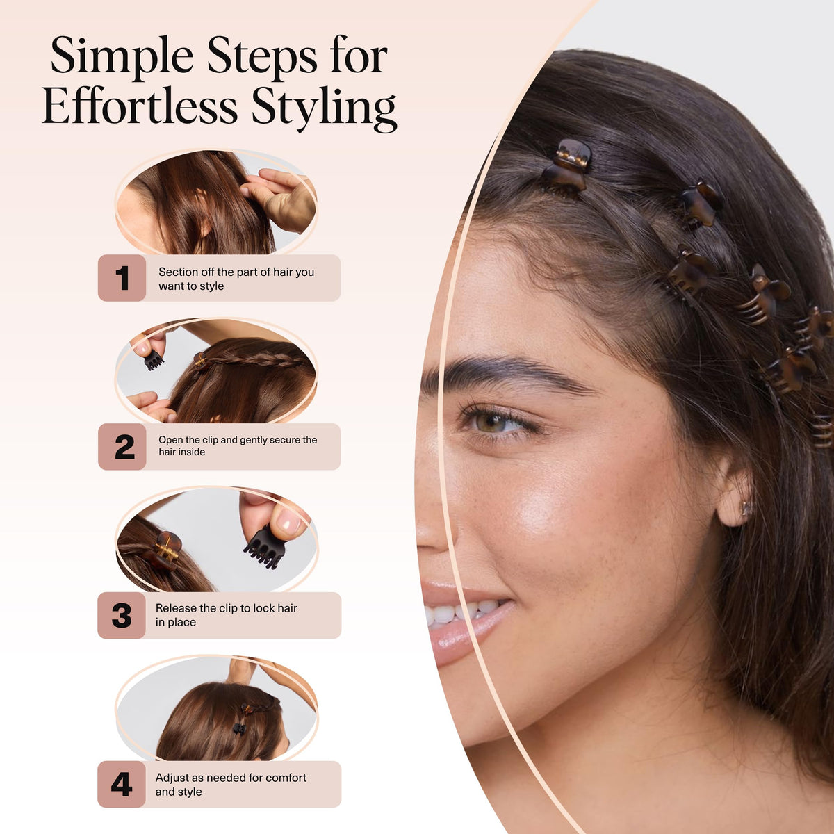 Kitsch Mini Hair Clips for Women - Tortoise & Black, 16 Pcs | Stays In Place Without Pulling or Snagging, Durable & Sturdy Plastic Small Hair Clips For Bangs, Stylish Hair Accessories