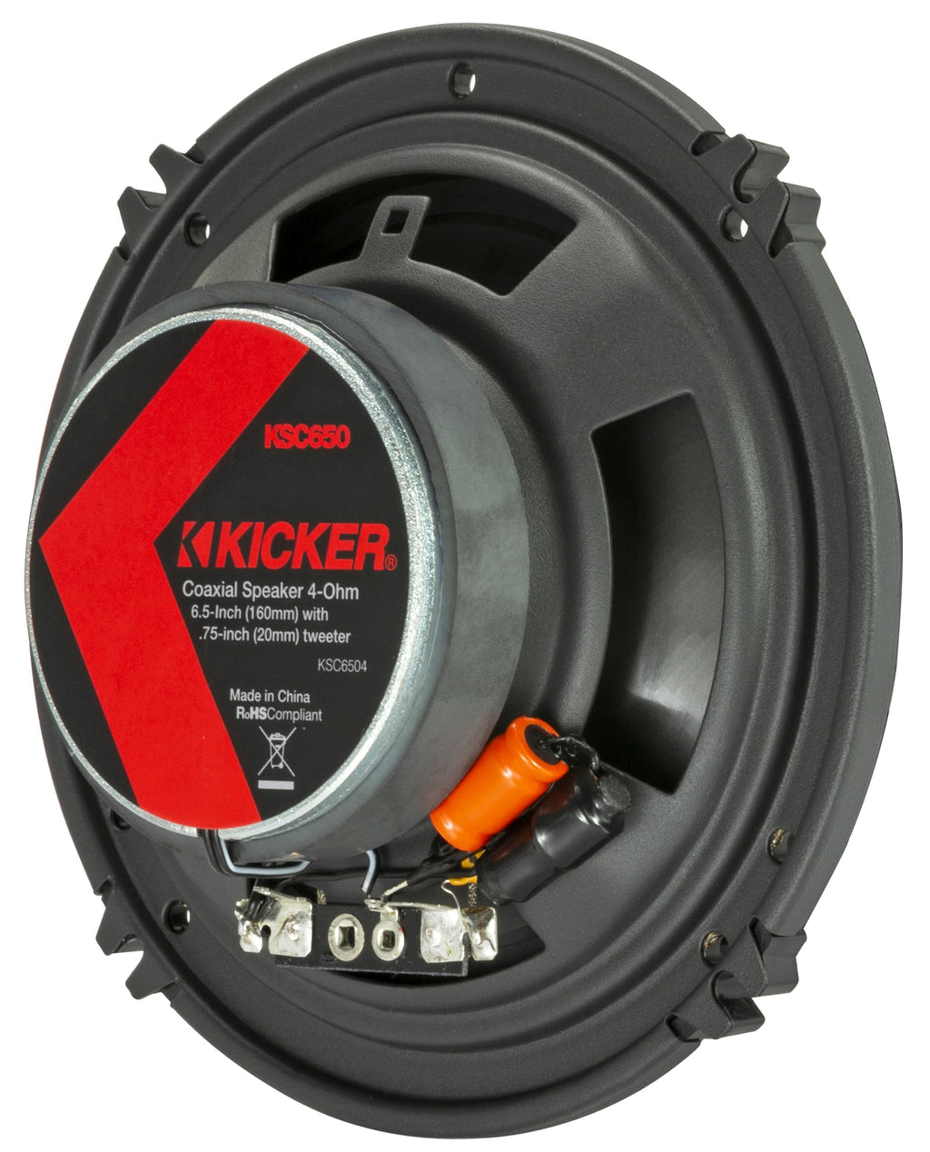 KICKER 51KSC6504 KS-Series 6.5" Coaxial Speakers with .75" tweeters, 4-Ohm, Pair