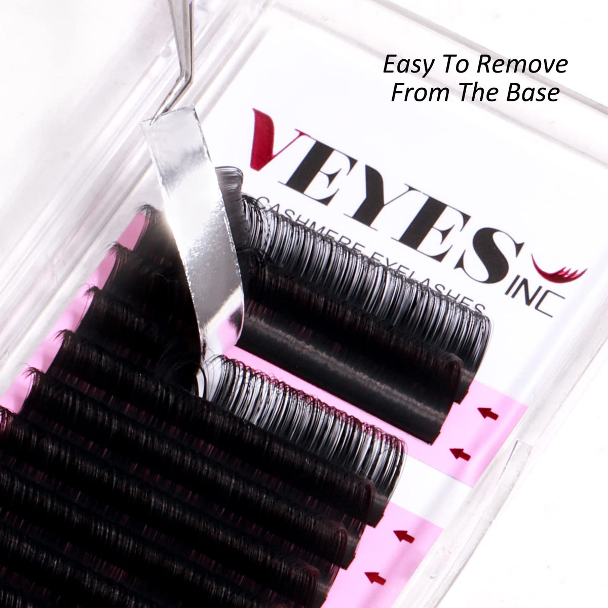 VEYES INC Cashmere Volume Lash Extensions C CC D DD LD L B J M Curl 0.03-0.20 thickness 5-25mm, Super Matte Black Individual Eyelashes Tray, Professional Supplies for Lash Techs (0.03 CC 12mm)