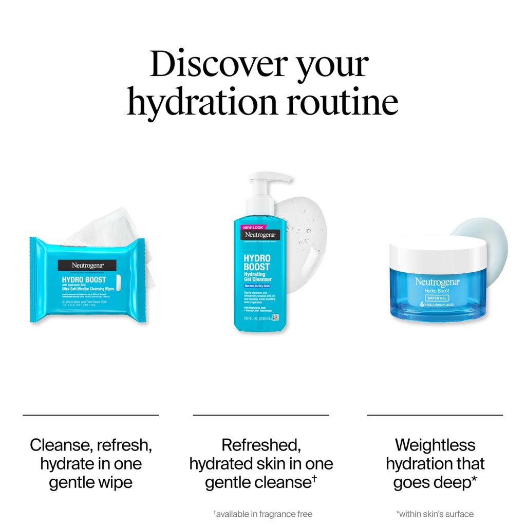 Neutrogena Hydro Boost Cleansing Wipes Makeup Remover, 25 Ct | Micellar Cleansing Cloths, Gently Removes Oil, Dirt, Waterproof Makeup, Hydrating Hyaluronic Acid