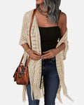 Hollow Out Fringed Cardigan