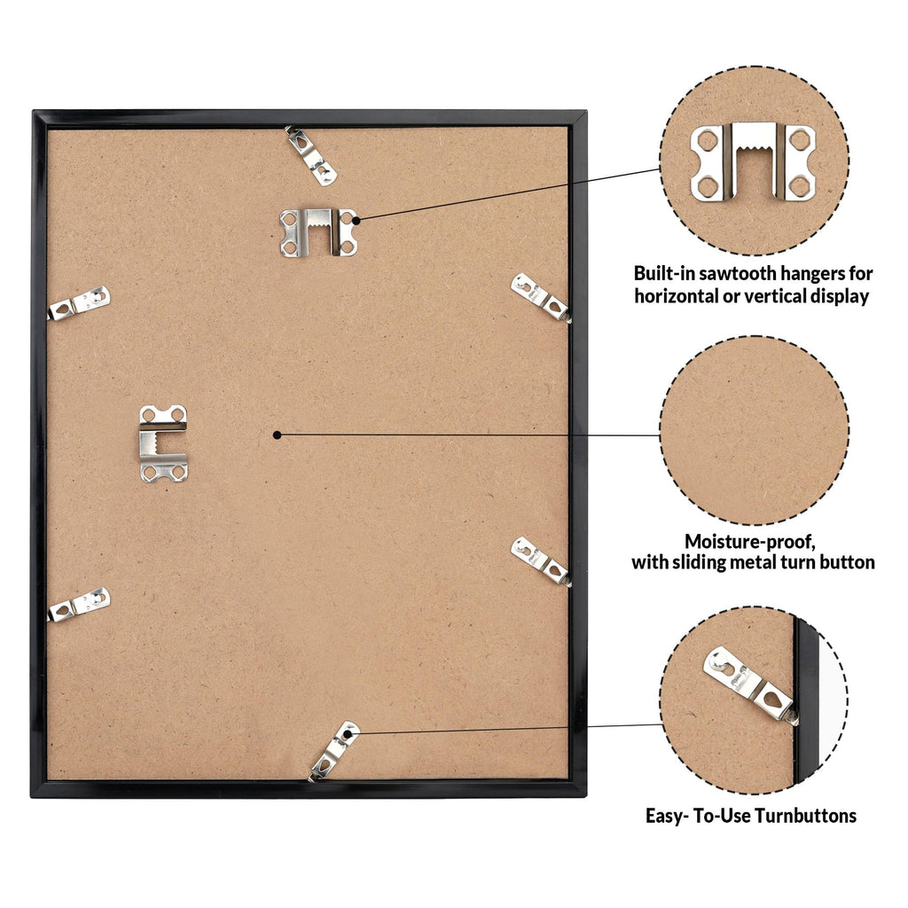 LaVie Home 11x14 Picture Frame for Wall Display, 11 x 14 Black Picture Frame with HD Plexiglass, 11 by 14 Poster Frame 1 Pack, Display Frame for Vertical or Horizontal, Classic Collection