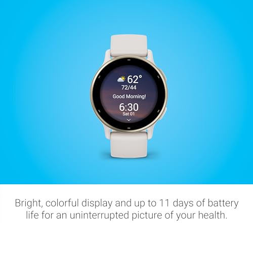 Garmin vívoactive® 5, Health & Fitness GPS Smartwatch, 42mm, Ivory | 24/7 Health Monitoring, Built-In Sports Apps, Sleep Coach, Body Battery™ Energy Monitoring, Workout Benefit & Recovery Time