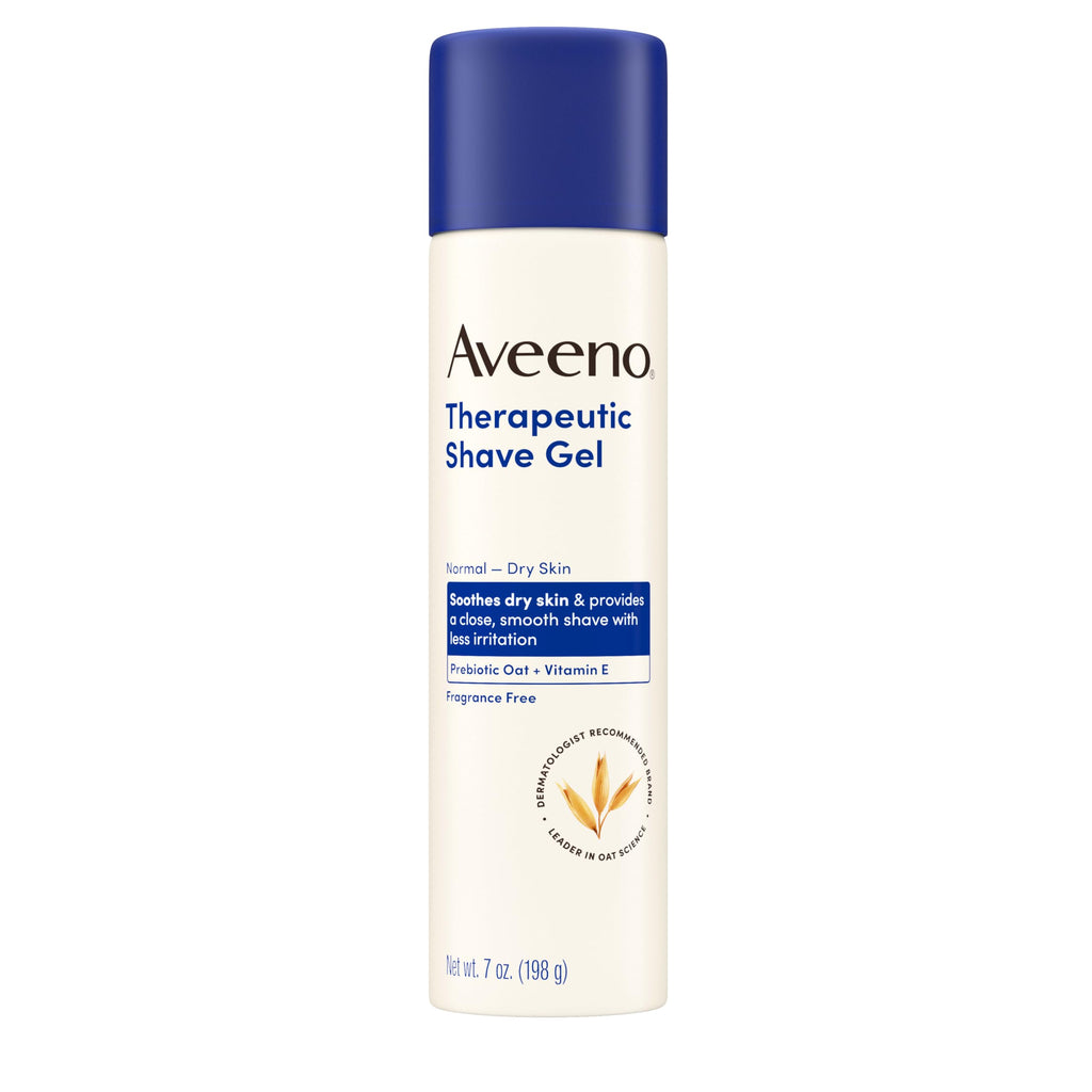 Aveeno Therapeutic Shave Gel for Women & Men, Fragrance-Free, 7 oz | Shave Gel with Prebiotic Oat & Vitamin E, For Smooth Shave With Less Irritation, Soothes Dry, Sensitive Skin