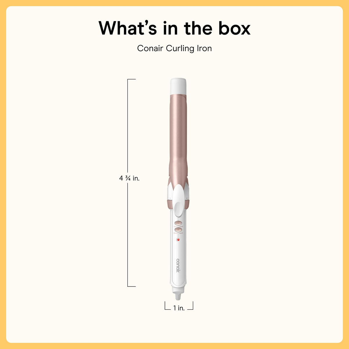 Conair Curling Iron, Double Ceramic, 1-in. Barrel, White/Rose Gold | Hair curler and hair waver for medium to long hair, 30 heat settings, dual voltage, built-in heat protection, auto-off