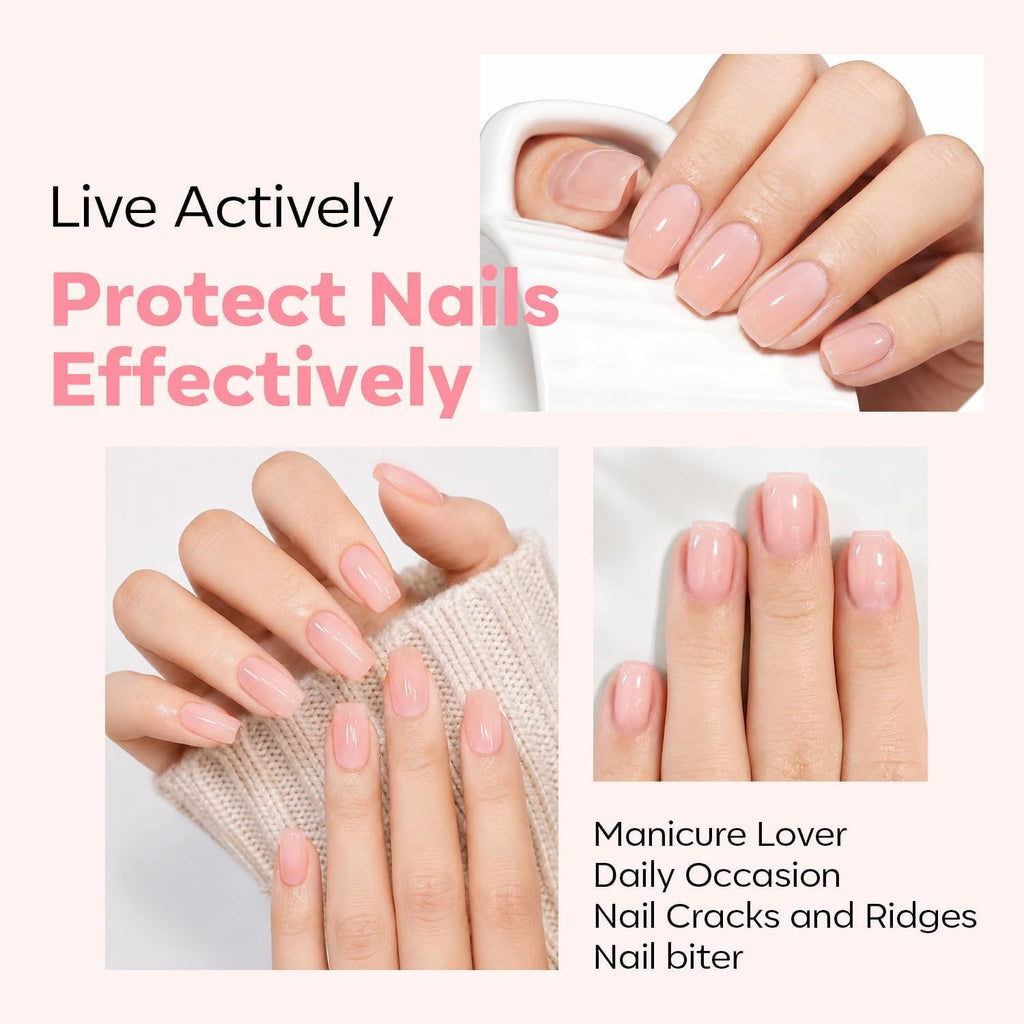 modelones Nail Strengthener and Growth Nail Hardener Pink Nail Polish | Nail Stuff Extra Strong and Growth Nail Repair Damaged Nails Strengthening Polish Ridge Filler for Nails & Toenails 15ML