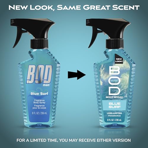 BOD man Fragrance Body Spray, Blue Surf, 8 fl oz