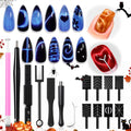 modelones Cat Eye Magnet 15PCS Brown Cat Eye Gel Polish Nail Stuff, Multi-shape Heart Moon Flower Square Effects with Bead-Attracting Nail Art Tool, UV/LED Lamp Required, DIY Halloween Nail Art