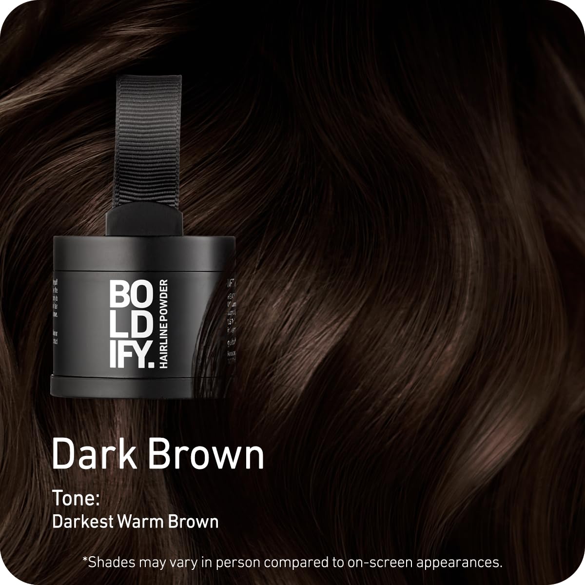 Boldify Hairline Powder, Root Touch Up Hair Color Dark Brown 4g | Instantly Fills Thinning Hair & Sparse Hairlines - Root Cover Up for Gray Hair - Water-Resistant, Sweat-Proof 24-Hour Wear