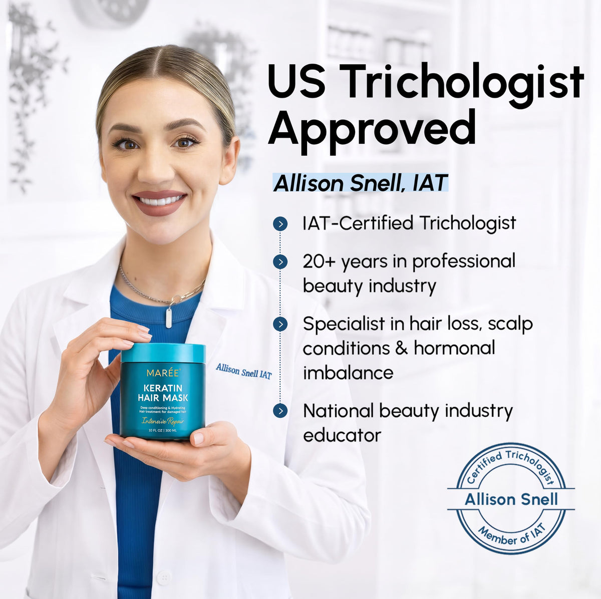 MAREE Deep Conditioning Hair Mask for Damaged Hair - Deep Hydrating Protein | Hair treatment mask for dry hair, hair moisturizer, hair gloss for women, deep conditioner for dry damaged hair, curly mask