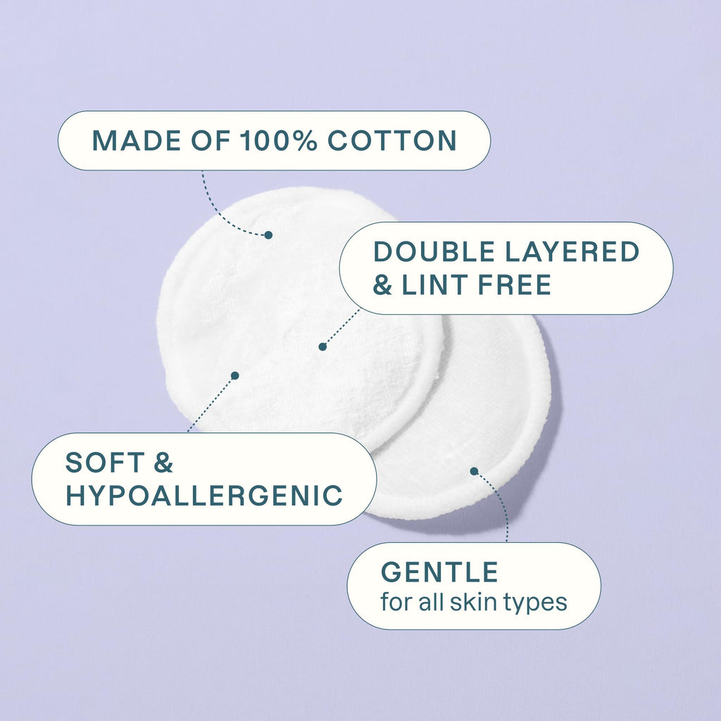Cliganic Premium Cotton Rounds for Face, Makeup Remover Pads, 300 Count | 100% Pure, Lint-Free, Hypoallergenic, Soft & Absorbent for Toner & Serum, Gentle Facial Use, No Shedding
