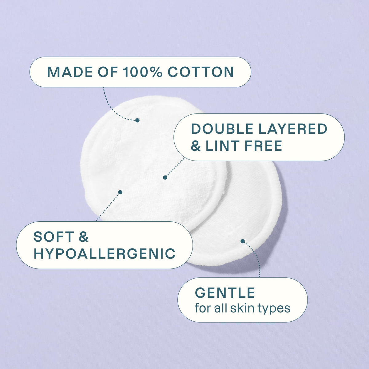Cliganic Premium Cotton Rounds for Face, Makeup Remover Pads, 300 Count | 100% Pure, Lint-Free, Hypoallergenic, Soft & Absorbent for Toner & Serum, Gentle Facial Use, No Shedding