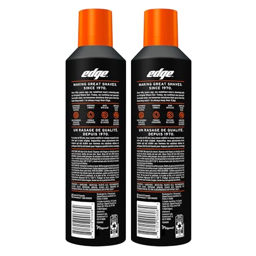 Edge Shaving Gel for Men, Sensitive Skin, 9.5 oz (2 Pack) | Sensitive skin shaving cream gel, Reduces irritation, Aloe-enriched formula, Lubricates for razors, Moisturizing glide