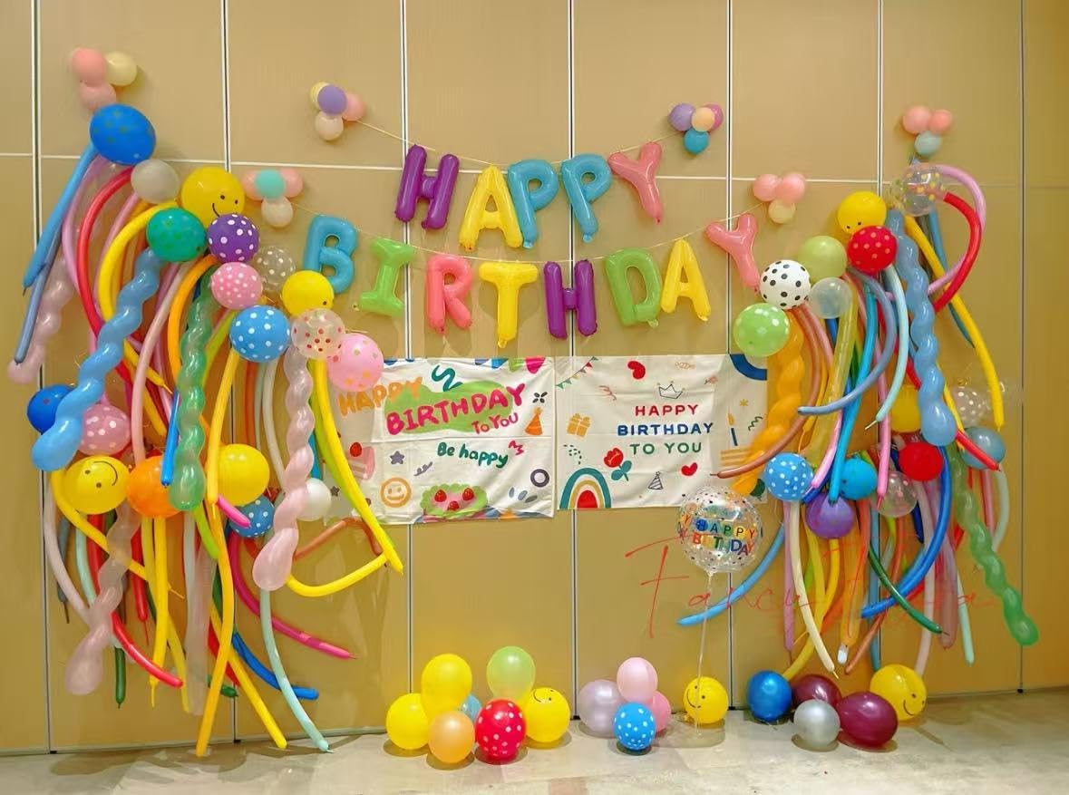 260 Balloons - Clear Long Balloons for Tying Balloon Arch & Balloon Ties | 100Pcs Clear Animal Balloons, Skinny Balloons for Tying, Long to Tie, Twisting, Modeling, Making & Birthday Party Decor