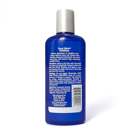 Tend Skin Solution for Razor Bumps and Ingrown Hair, 4 Oz | Solution for Unsightly Razor Burns, Post Shaving and Waxing Toner, Deodorant, Made in USA