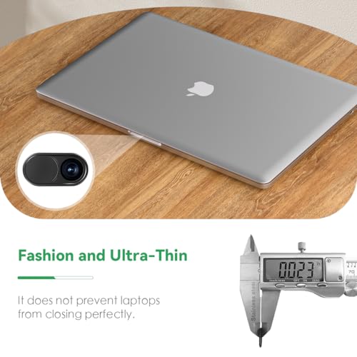 CloudValley Laptop Camera Cover Slide, Metal 0.023 Inch Ultra-Thin, 2 Packs | Web Webcam Cover for MacBook Pro / Air, Laptop, iMac, iPad, iPhone 8/7, Computer Accessories, Privacy Protection, Black