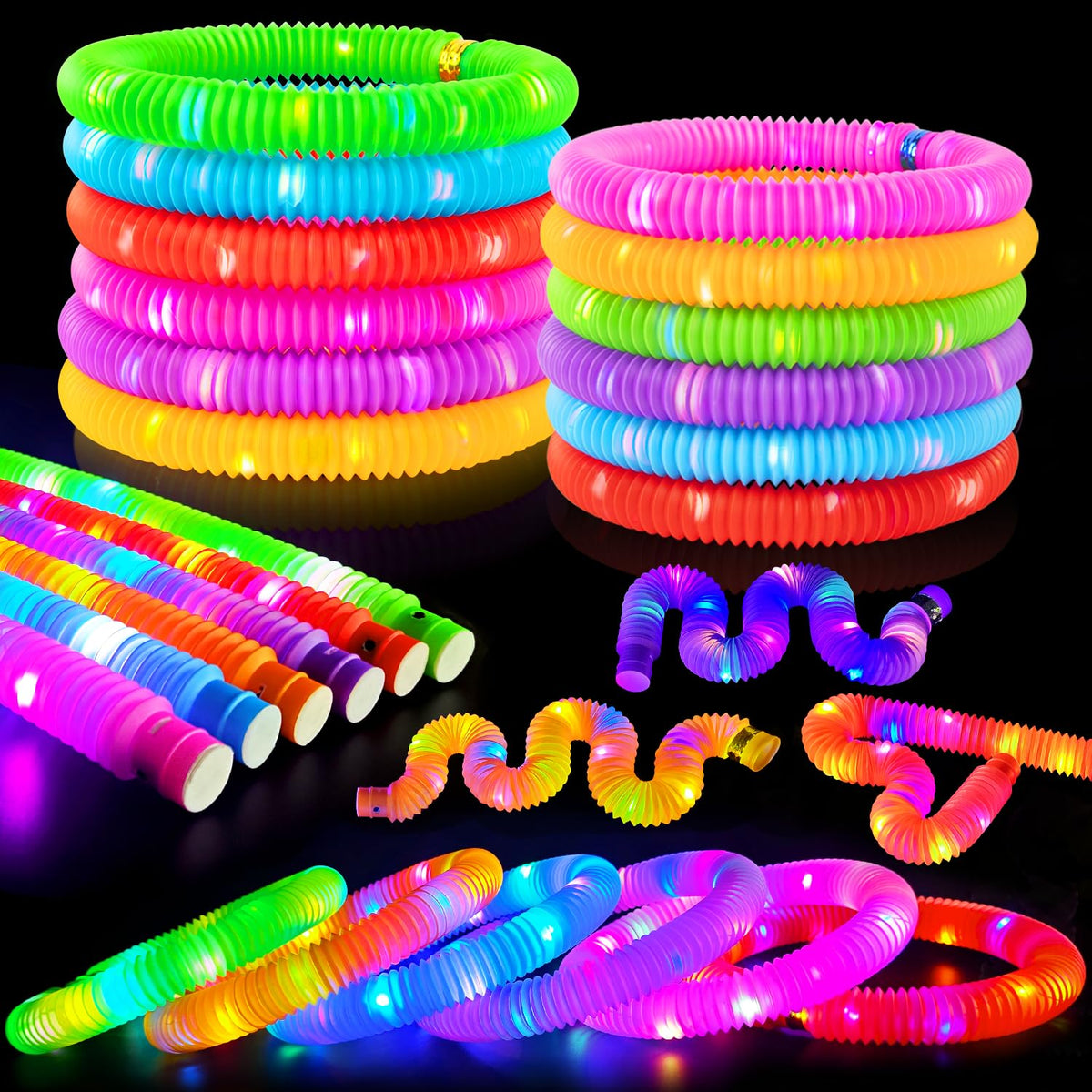 Halloween Glow Sticks for Kids 12-96 PCS,Glow in Dark Party Favor Supplies | Light Up Neon Necklace Bracelet Accessories Decorations for Toddlers Boys Girls,Fun for Halloween Birthday Dance Camp Care