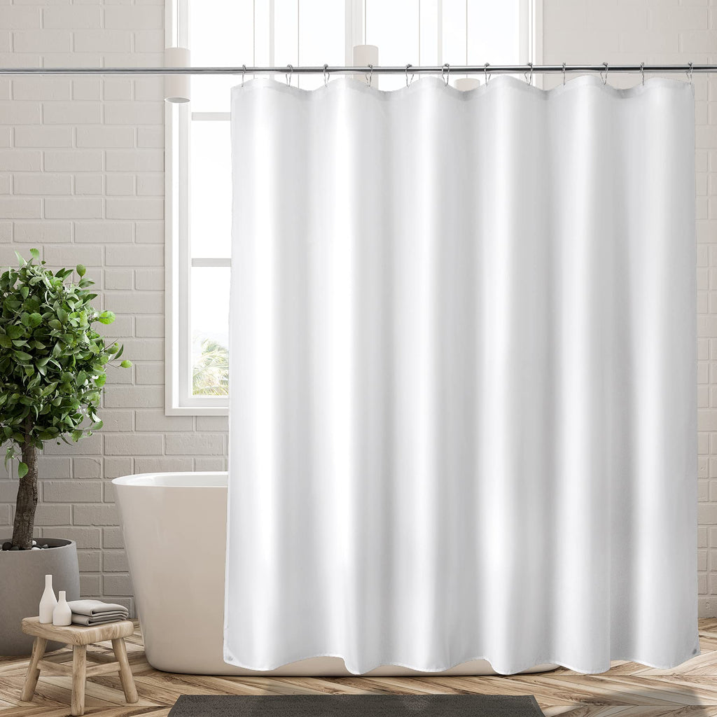 Titanker Waterproof Fabric Shower Curtain Liner Washable, Cloth Shower Liner with Magnets, White Shower Liner Soft Fabric, Lightweight Shower Curtain Liner, 70x72 Inches