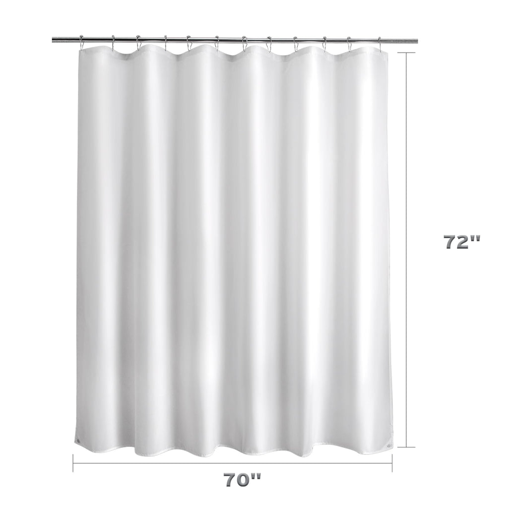 Titanker Waterproof Fabric Shower Curtain Liner Washable, Cloth Shower Liner with Magnets, White Shower Liner Soft Fabric, Lightweight Shower Curtain Liner, 70x72 Inches
