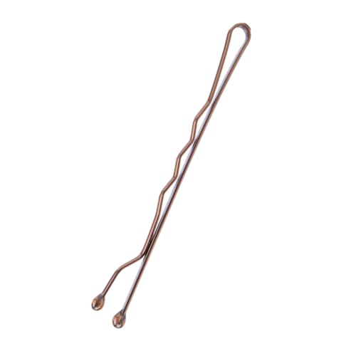 Amazon Basics No Slip Bobby Pins for All Hair Types, Secure Hold Hair Pins for Updos, Brunette Brown, 48 Count