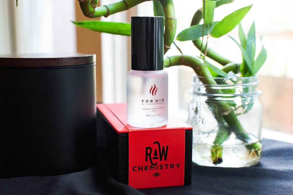 RawChemistry For Him Pheromone Infused Men's Cologne, Long-Lasting,1 oz | Bold men's cologne with a fresh marine scent and warm sandalwood finish for daily wear, date nights and evening outings.