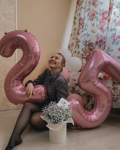 2 Balloon - Pastel Pink Birthday Number Balloons, 40 Inch Decorations