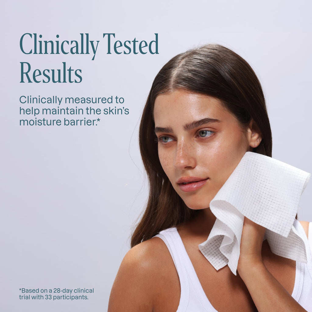 Cliganic Face Towels XL, Disposable Makeup Remover, Soft Dry Wipes, 50 ct | Ultra-Absorbent, Gentle Facial Cloths for All Skin Types, Hypoallergenic, Lint-Free Cleansing, Pamper Your Face, Feel Fresh