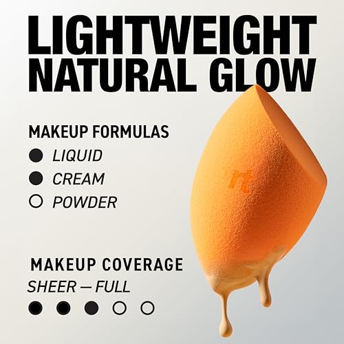 Real Techniques Miracle Complexion Sponge, 4 Pack, Makeup Blending Sponges | Makeup sponges for foundation, 3-point design, foundation applicator, latex-free beauty sponge