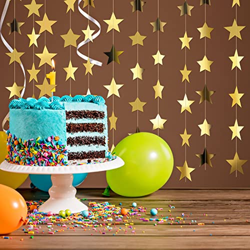 Patelai 130 ft Star Garland Banner Decor, Gold | Glitter Star Hanging Streamer, Twinkle Backdrop, Christmas Decorations, Birthday Supplies, Homecoming Party Decorations