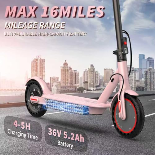 Electric Scooter - 350W/500W Motor, 8.5"/10''Solid Tires, Up to 19/22MPH& 16/21/23Miles Long-Range Portable Commuting Scooter for Adults with Double Braking System