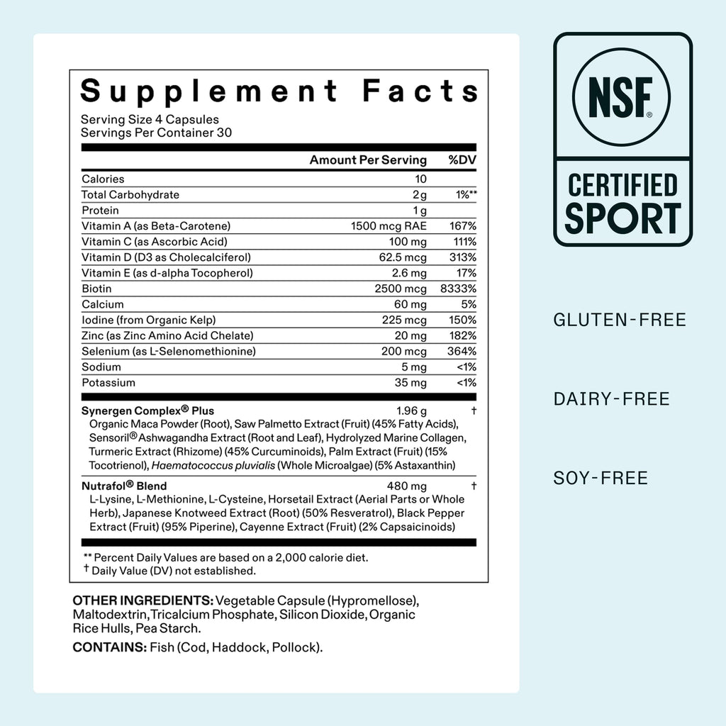 Nutrafol Women's Balance Hair Growth Supplements, Age 45+, 1-Month Pouch