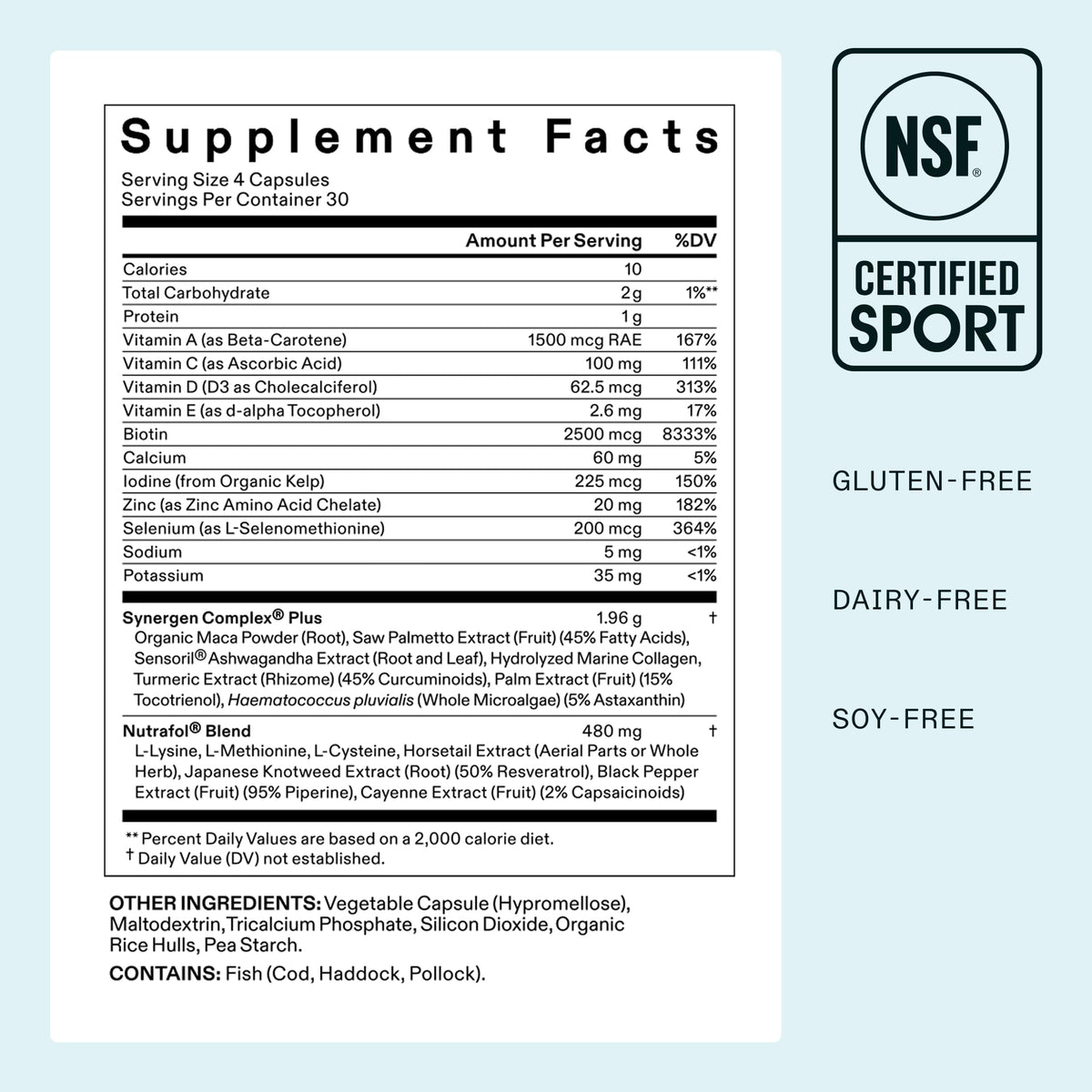 Nutrafol Women's Balance Hair Growth Supplements, Age 45+, 1-Month Pouch