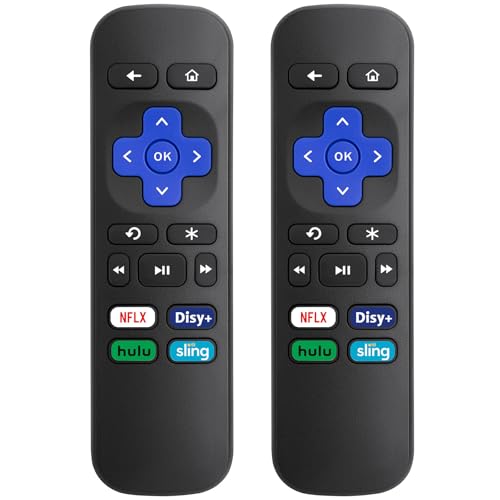 (2 Pack) Replacement Remote for Roku Box Express Player Premiere Control | for Roku 1 2 3 4,NOT for TV or Stick, No Setup Required, Infrared Remote, with User Manual, 4 Shortcuts, ABS Material