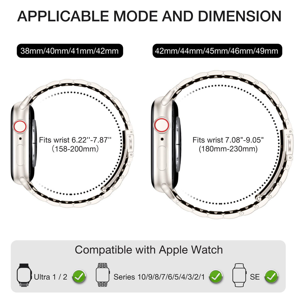 EPULY Metal Band Compatible with Apple Watch Bands for Men 42/44/45/46/49mm | Stainless Steel Strap Suitable for Business Setting & Everyday Wear, Fits iWatch Bands Series 11 10 9 8 7 6 5 4 SE/Ultra3 2 1