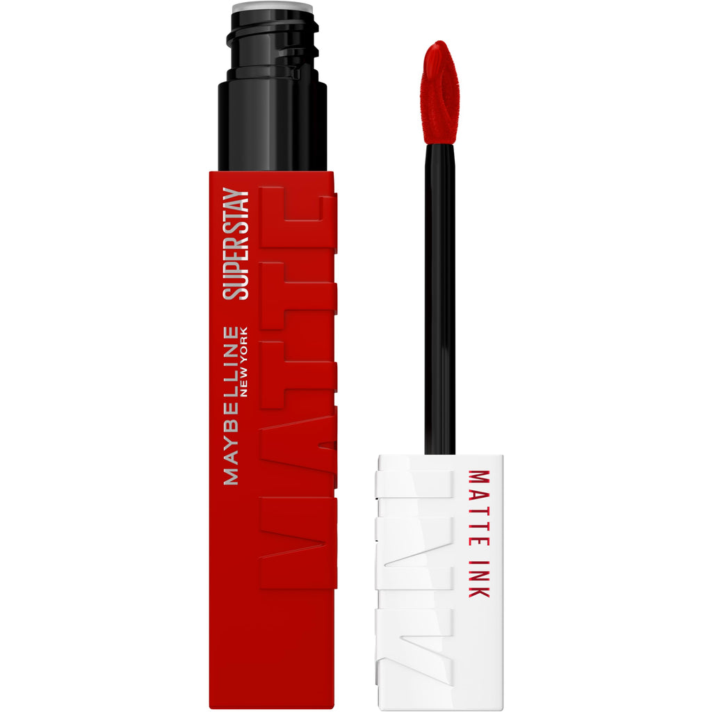 Maybelline Super Stay Matte Ink Liquid Lipstick Makeup, Exhilarator | Ruby Red Lipstick, Long-Lasting, Non-Transferring, High Impact Lip Color, Up to 16HR Wear