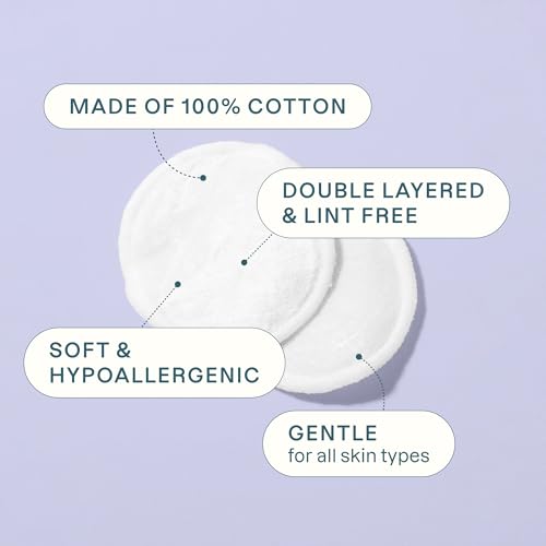 Cliganic Premium Cotton Rounds for Face, Makeup Remover Pads, 300 Count | 100% Pure, Lint-Free, Hypoallergenic, Soft & Absorbent for Toner & Serum, Gentle Facial Use, No Shedding