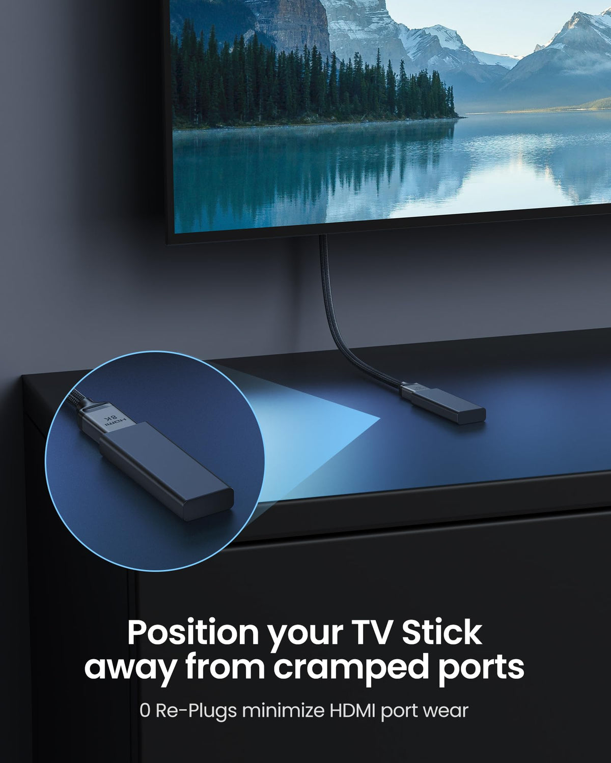 Silkland 8K HDMI Extension Cable 3.3FT HDMI Extender 2.1, 8K@60Hz 4K@120Hz