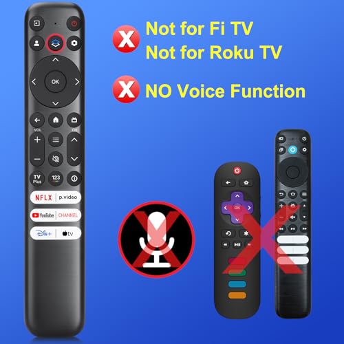 Only for TCL Google TV Remote Control Replacement, Responsive, No Setup | Rugged Durable RC813 Compatible with TCL QM8/QM7/S5/S4/S3/Q7/Q6/Q5 4K UHD HDR LED QLED QD-Mini LED Full-HD Smart TVs