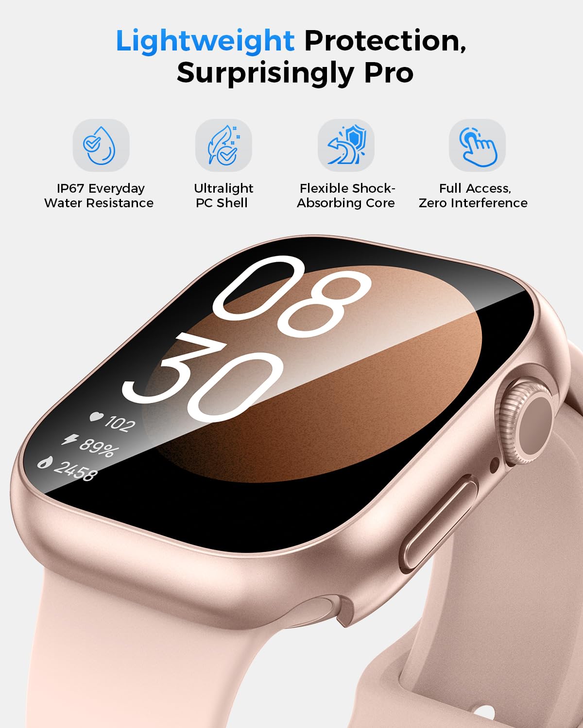 Goton IP67 Waterproof Case with Glass for Apple Watch Series 11/10 42mm | Water-Resistant & Anti-Fog, Tempered Glass Screen Protector Hard PC Cover for iWatch Series 11 42 mm, Sensitive Touch