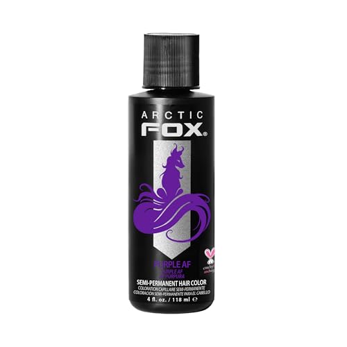 ARCTIC FOX Semi-Permanent Hair Dye Purple AF - Vegan Ammonia-Free - 4 fl oz | Vivid and Vibrant, Cruelty Free, Ammonia Free, Peroxide Free, , Cream Formula