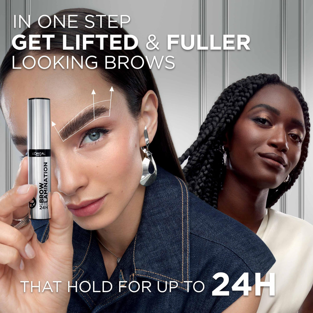 L'Oreal Paris Infallible Up To 24H Wear Brow Lamination, Water-Resistant Longwear Eyebrow Gel Make Up, Clear/Transparent, 0.16 Fl Oz