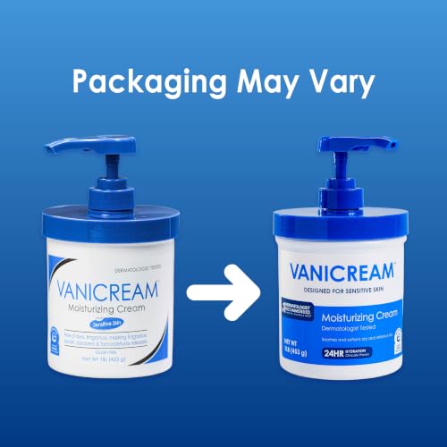 Vanicream Moisturizing Cream, Body & Face Moisturizer, 16 Oz Pump Dispenser | Formulated without Common Irritants for Sensitive Skin, Restores Moisture and Soothes Irritated, Cracked or Itchy Skin