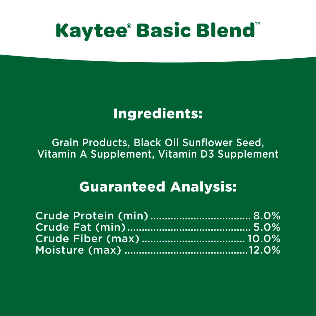 Kaytee Wild Bird Food Basic Seed Blend, 5 lb | Attract backyard birds. Wild bird seed mix with sunflower. Fortified, birdseed, year-round