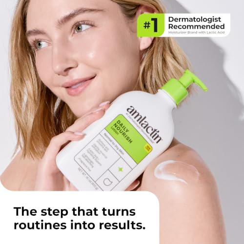 Amlactin Daily Nourish Body Lotion, 12% Lactic Acid, 14.1 oz | 12% lactic acid body lotion exfoliates and moisturizes dry skin to help reveal softer, smoother daily hydration.