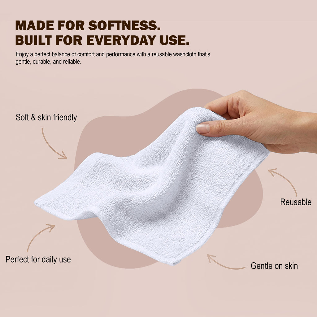 Utopia Towels 24 Pack Washcloths, 12x12 in, 100% Cotton, White | Premium 100% Ring Spun Cotton Face Cloths Absorbent, Fast Drying Soft Feel Fingertip Towels for Daily Use