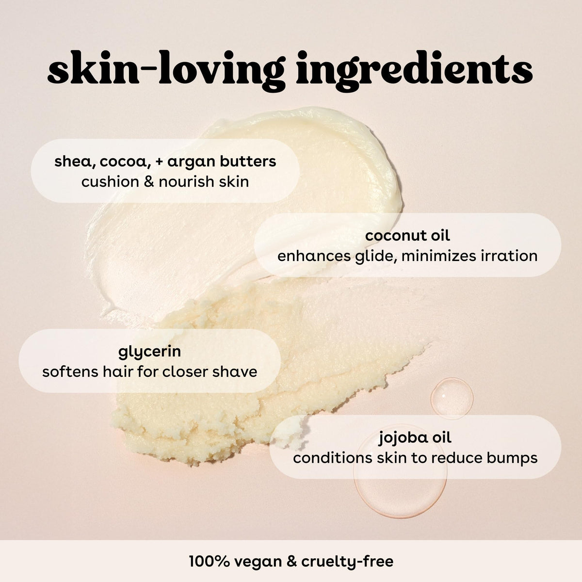 eos Vanilla Cashmere Shave Oil- Moisturizing Natural Shea Butter, 6 fl oz | Blend of Shea, Cocoa, & Argan Butters & Oils, Nourishing Formula to Minimize Irritation, 100% Vegan & Cruelty-Free